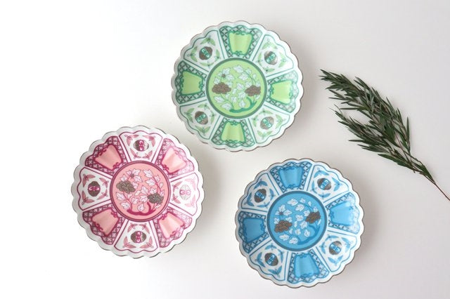 Rinkurou Kiln kotohogu Chrysanthemum Shaped Plate Blue 15cm/5.9in | Hasami Ware-Detail14