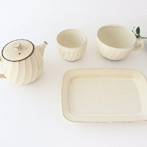 Square plate L ivory pottery Sucre Hasami ware-Detail14
