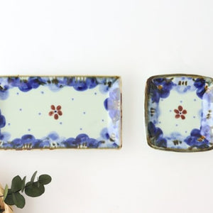 Rectangle Plate Blue FlowerーRim | Sushi Plate Hasami Ware-Detail11
