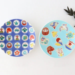 Seikou Kiln Sauce Plate Luckey Charms Light Blue | Kutani Ware-Detail12