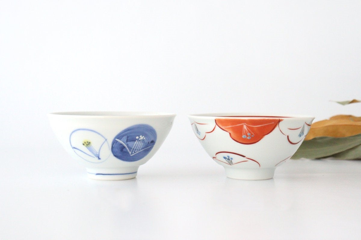 Zoho Klin Rice Bowl Red Camellia | Mino Ware