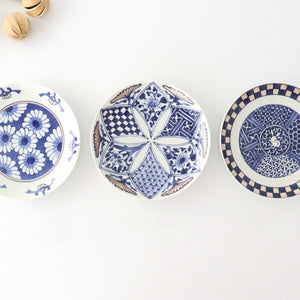 Rinkurou Kiln Round Plate Rabbit and Ichimatsu Pattern 18.5cm/7.3in | Hasami Ware-Detail13