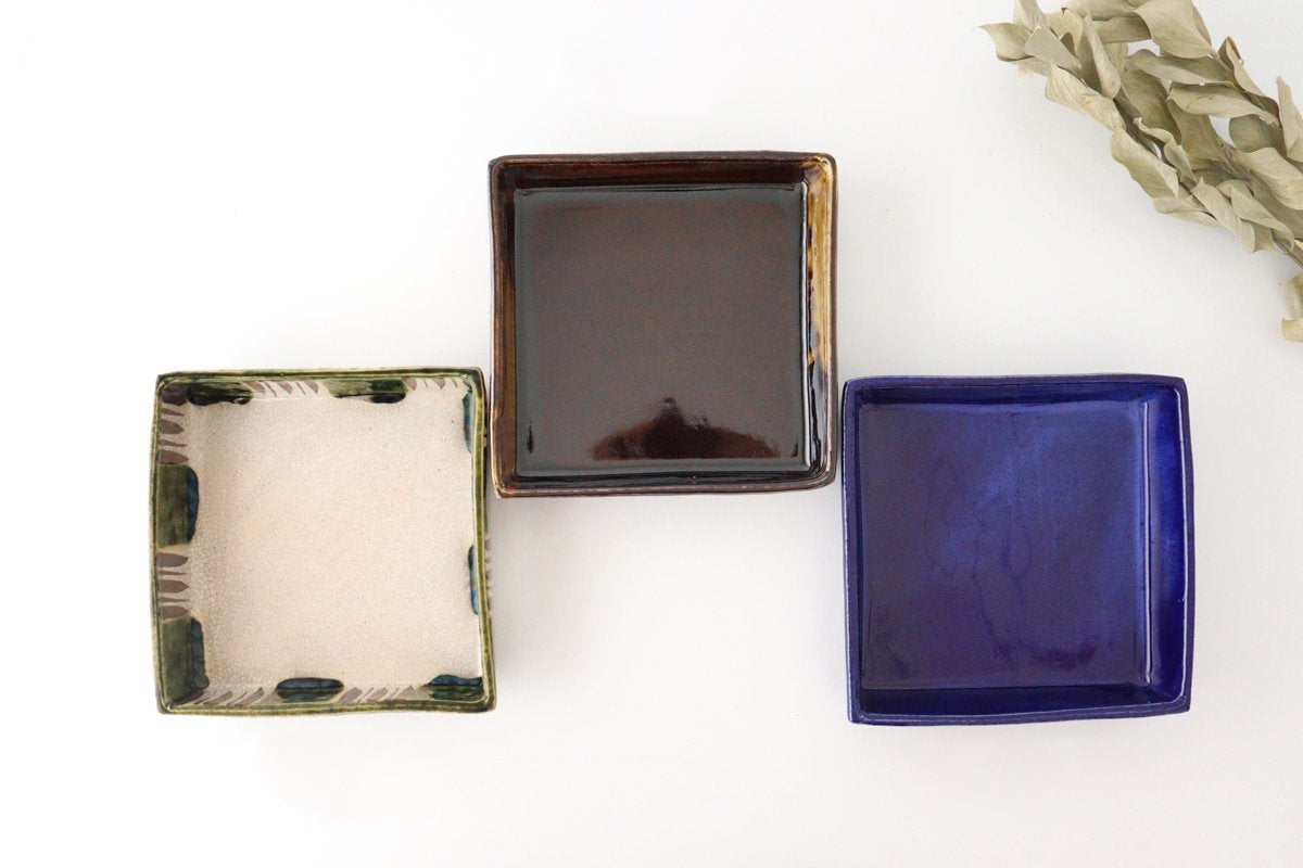 Kitagama Kasen Hiroshige Kato Big Square Bowl Oribe | Serving Bowl Seto Ware