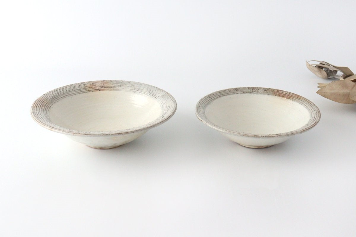 Furutani Seitosho Shallow Bowl Horizontal Stripes 21cm/8.3in | Serving Bowl-Detail14