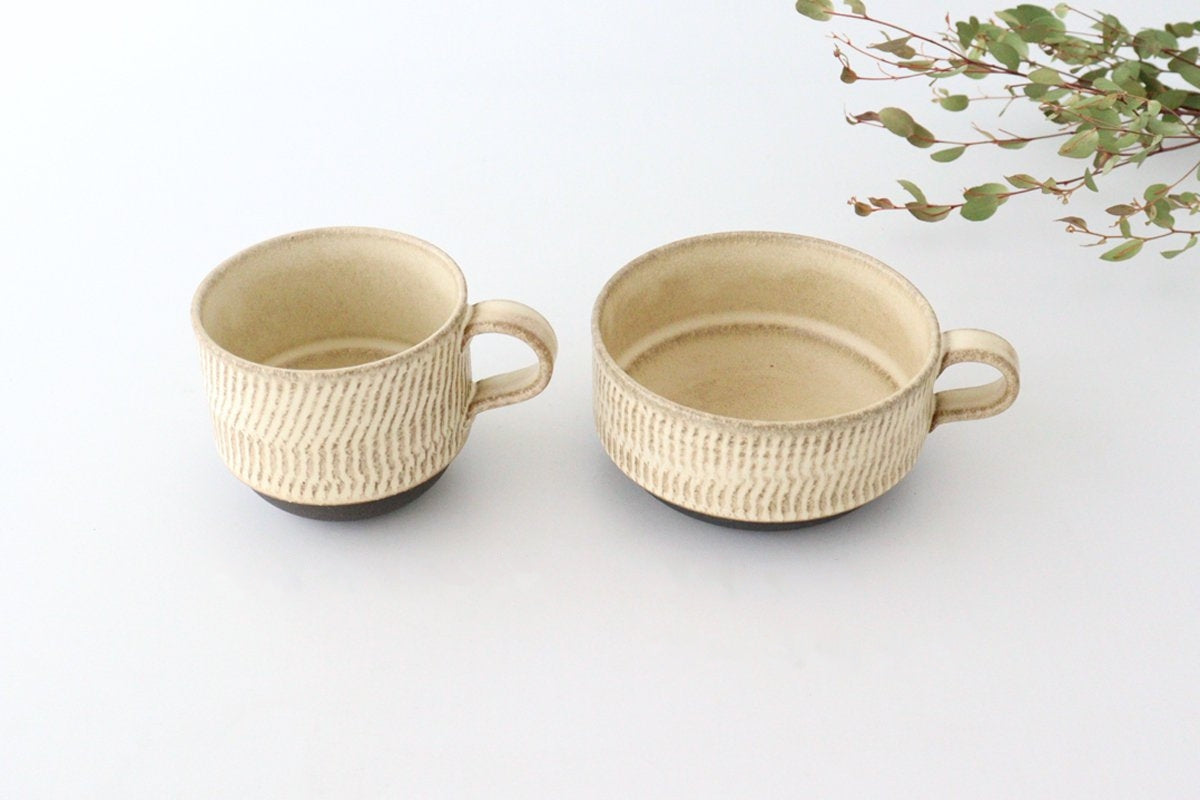 Stack Soup Cup Tobikanna Ivory | Mino Ware-Detail14