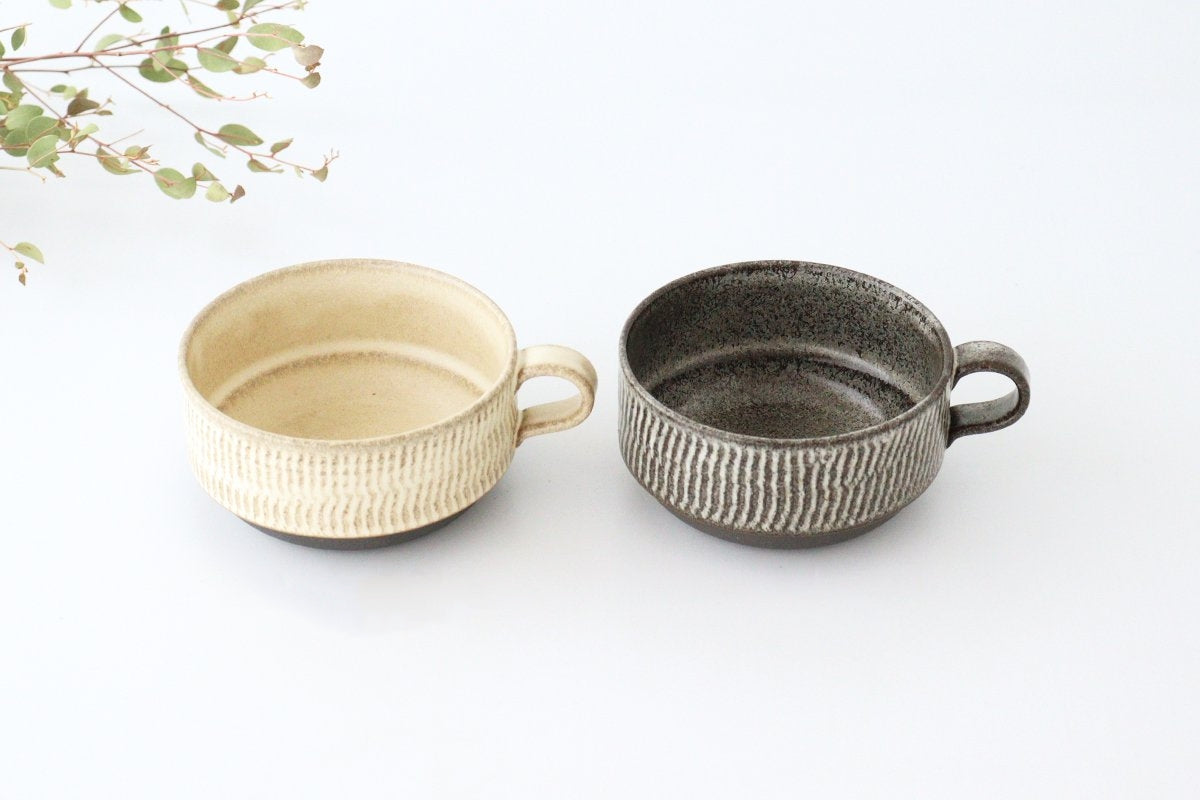 Stack Soup Cup Tobikanna Ivory | Mino Ware-Detail6