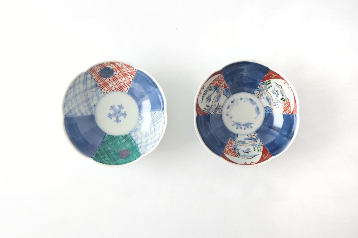 Flower-shaped Bowl Blue and Green|Serving Bowl Arita Ware