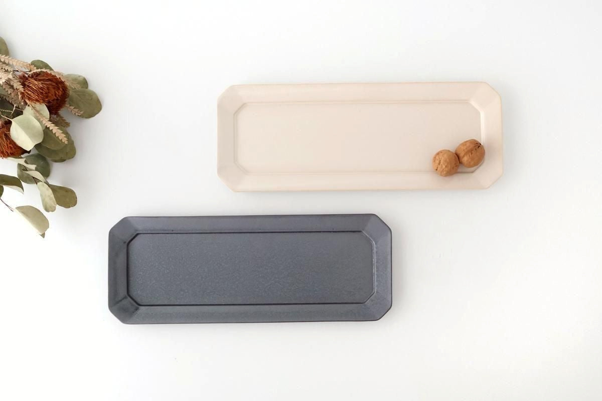 Kosen Kiln Long Octogonal Plate White | Sushi Plate Banko Ware