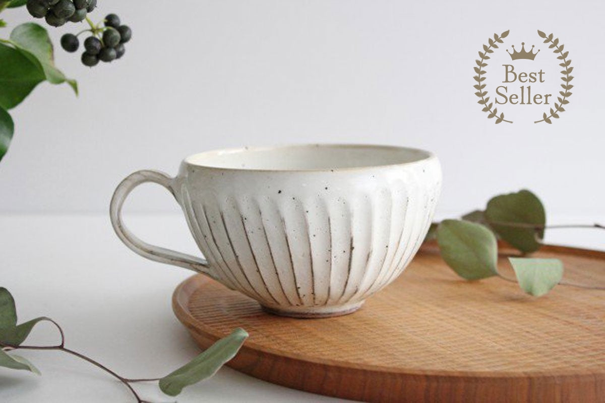 Soup Cup White Shaved | Mino Ware-TOP