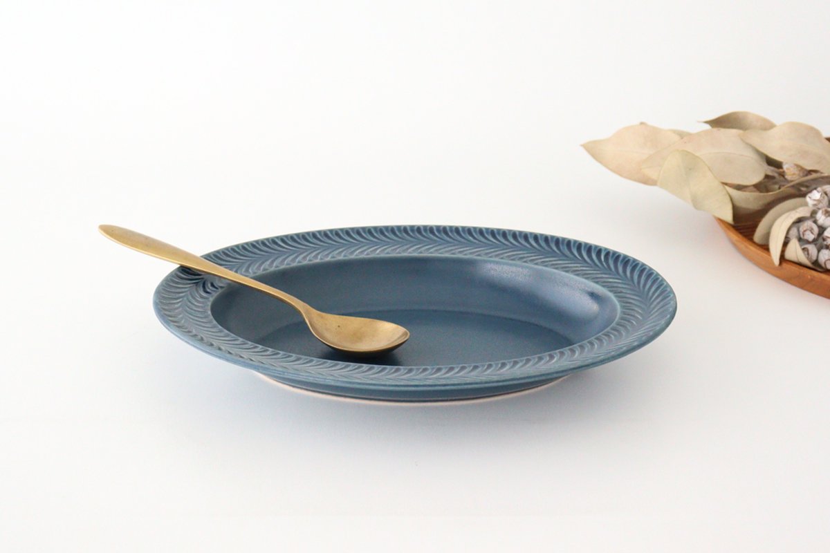 Oval Plate Rosemary Denim | Hasami Ware