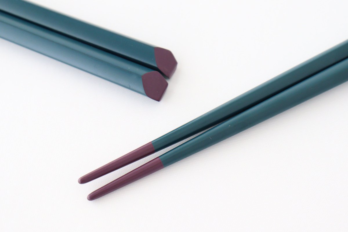 Ten-shaved pentagonal chopsticks blue KORINDO