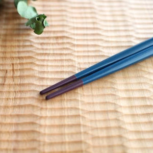 Ten-shaved pentagonal chopsticks blue KORINDO