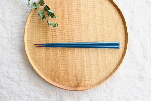 Ten-shaved pentagonal chopsticks blue KORINDO
