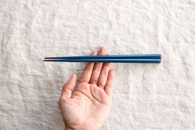 Ten-shaved pentagonal chopsticks blue KORINDO