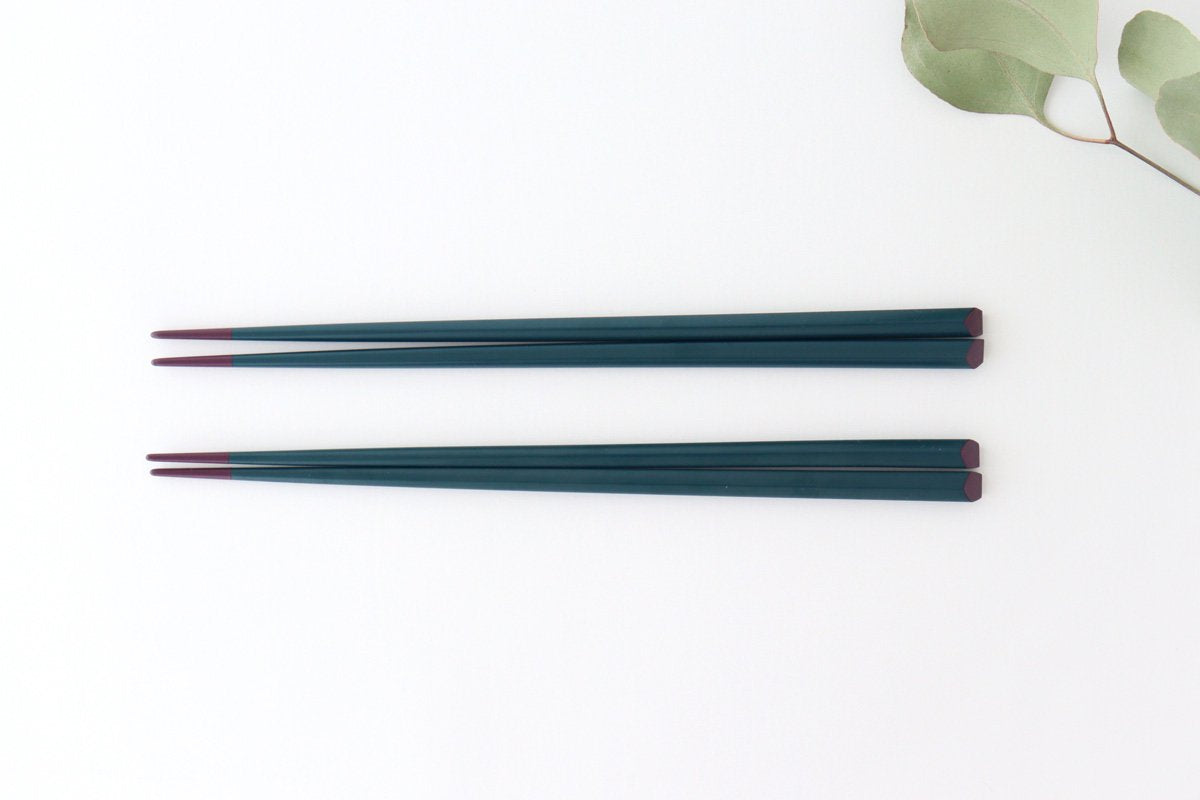 Ten-shaved pentagonal chopsticks blue KORINDO