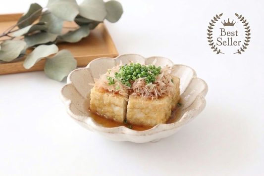 Chrysanthemum-shaped Bowl White 18cm/7.1in | Serving Bowl Mino Ware