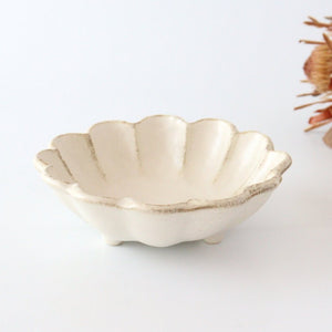 18cm/7.1in Bowl White Porcelain Chrysanthemum Mino Ware