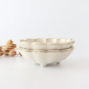 18cm/7.1in Bowl White Porcelain Chrysanthemum Mino Ware