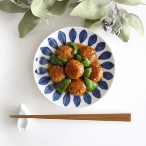 Round Plate Navy Leaves 15cm/5.9in | Hasami Ware