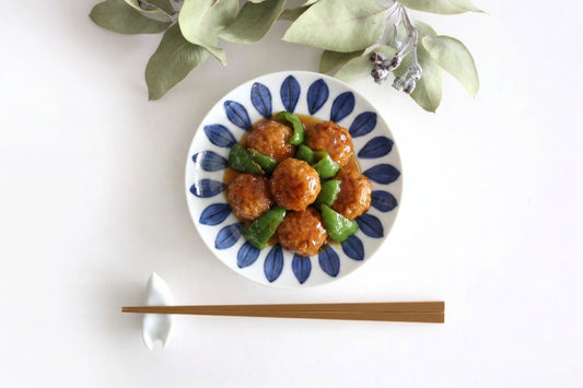 Round Plate Navy Leaves 15cm/5.9in | Hasami Ware