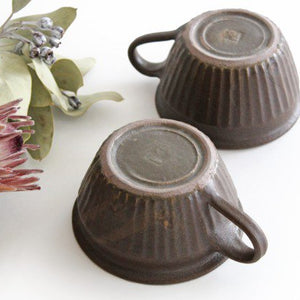 Rust glaze Hand-cut soup cup Pottery Furuya Seisho