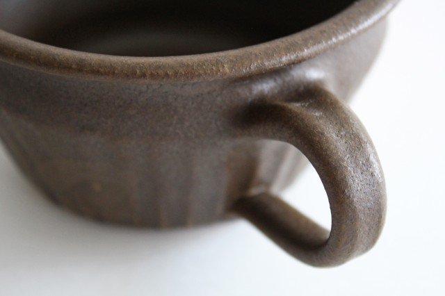 Rust glaze Hand-cut soup cup Pottery Furuya Seisho