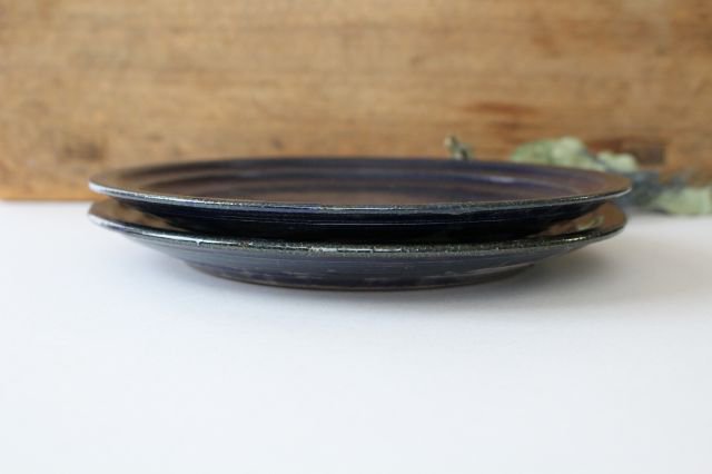 Lapis glaze 21cm/8.3in plate pottery Furuya Pottery
