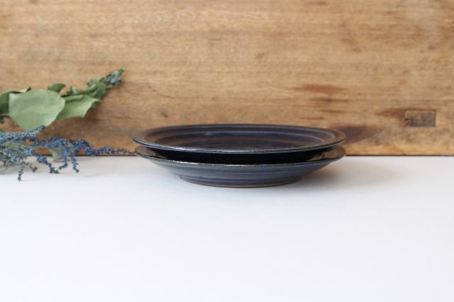 Lapis glaze 15cm/5.9in plate pottery Furuya Pottery