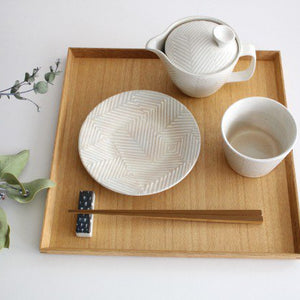 ORIME Round Plate Herringbone White 12cm/4.7in | Hasami Ware