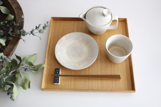 ORIME Round Plate Herringbone White 12cm/4.7in | Hasami Ware