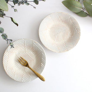 ORIME Round Plate Herringbone White 12cm/4.7in | Hasami Ware