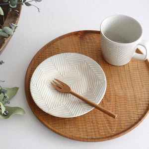 ORIME Round Plate Herringbone White 12cm/4.7in | Hasami Ware