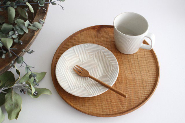 ORIME Round Plate Herringbone White 12cm/4.7in | Hasami Ware