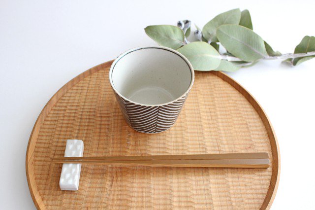 ORIME Soba Choko Herringbone Brown | Free Cup Hasami Ware