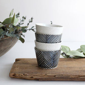 ORIME Soba Choko Herringbone White | Free Cup Hasami Ware