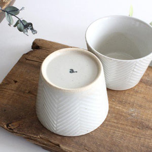 ORIME Soba Choko Herringbone White | Free Cup Hasami Ware