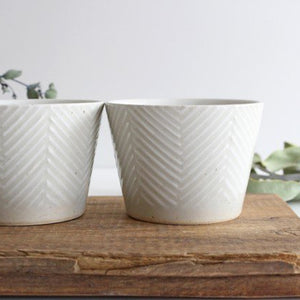 ORIME Soba Choko Herringbone White | Free Cup Hasami Ware