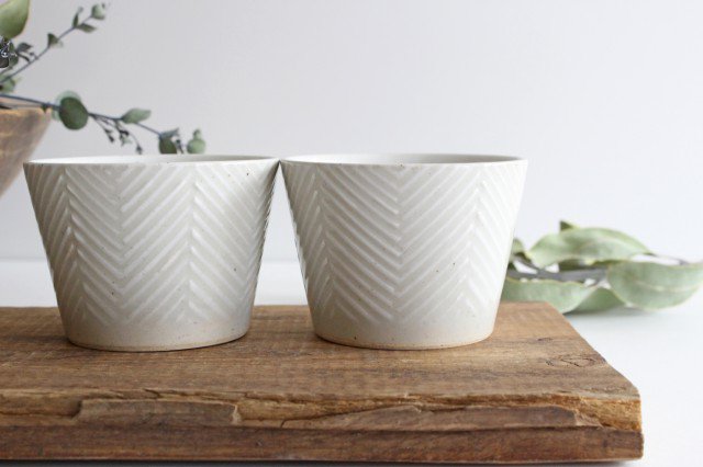 ORIME Soba Choko Herringbone White | Free Cup Hasami Ware