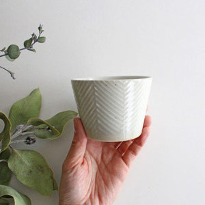 ORIME Soba Choko Herringbone White | Free Cup Hasami Ware