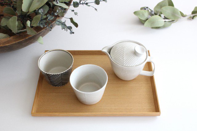 ORIME Japanese Teapot Herringbone White Small | Kyusu Hasami Ware