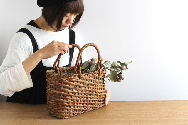 Akebi Basket Bag Oval Hola Knit [A] Aomori Akebi Vines Craft