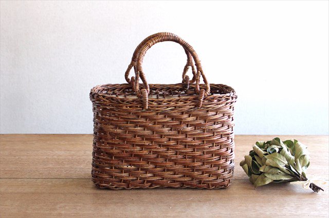 Akebi Basket Bag Oval Hola Knit [B] Aomori Akebi Vines Crafts