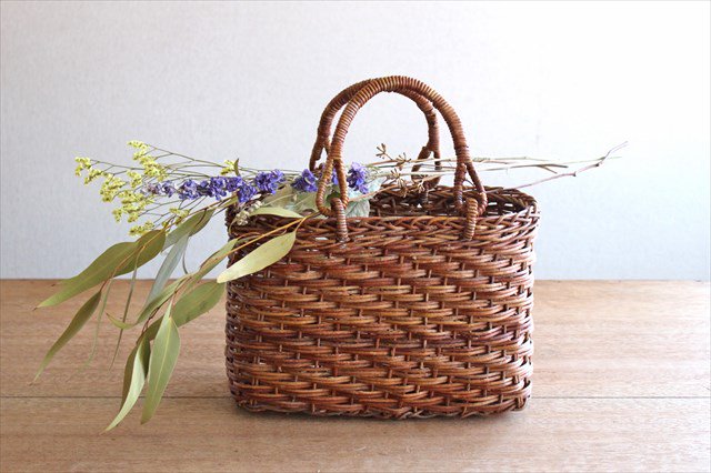 Akebi Basket Bag Oval Hola Knit [B] Aomori Akebi Vines Crafts