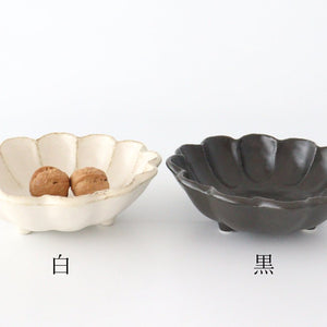 18cm/7.1in Pot Black Porcelain Chrysanthemum Mino Ware