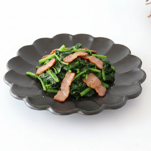 Chrysanthemum Shape Plate Black  24cm/9.4in | Mino Ware