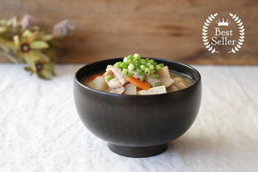 Shirasagi Woodworking  Soup Bowl Black Sakura M | Lacquerware