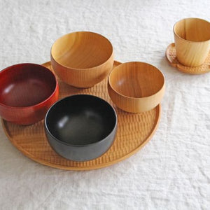 Shirasagi Bowl M Jet Black Sakura Shirasagi Woodworking