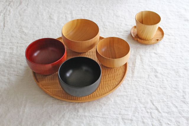 Shirasagi Bowl M Jet Black Sakura Shirasagi Woodworking