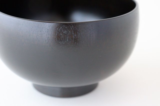 Shirasagi Bowl M Jet Black Sakura Shirasagi Woodworking