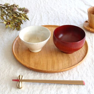 Shirasagi Woodworking  Soup Bowl Red Sakura M | Lacquerware